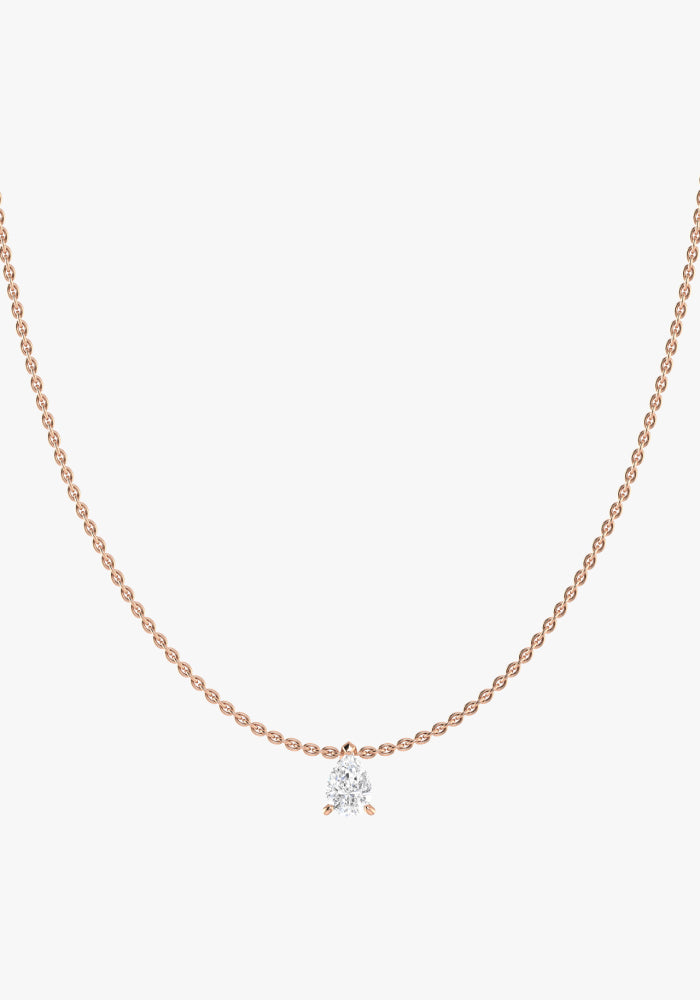 Solitaire Pear Necklace