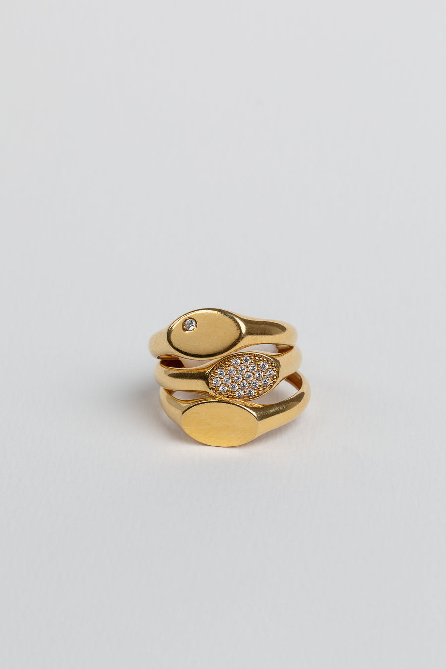 Oval Pave Signet Ring