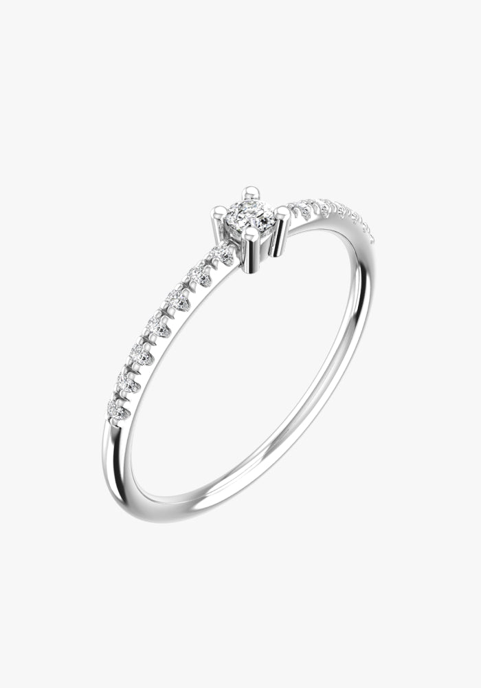 Mini Solitaire Pave Ring