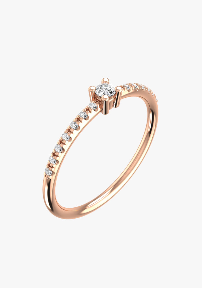 Mini Solitaire Pave Ring