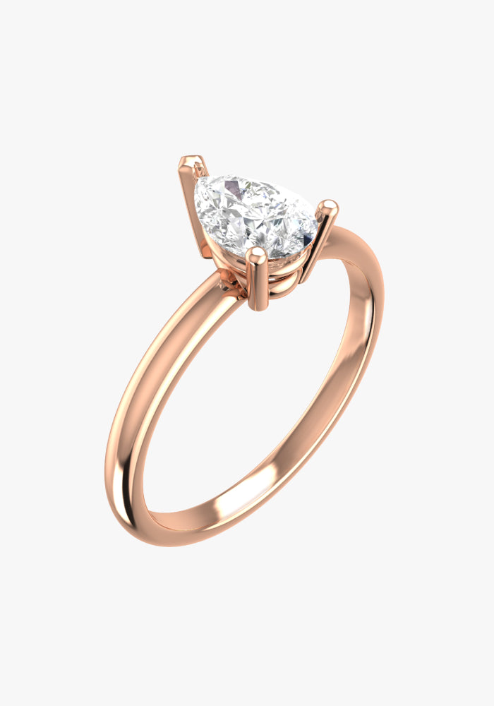 Solitaire Pear Ring