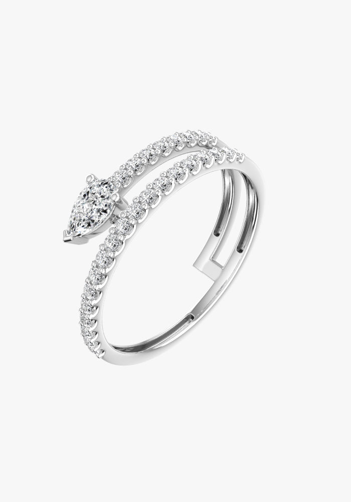 Double Pear Pave Ring